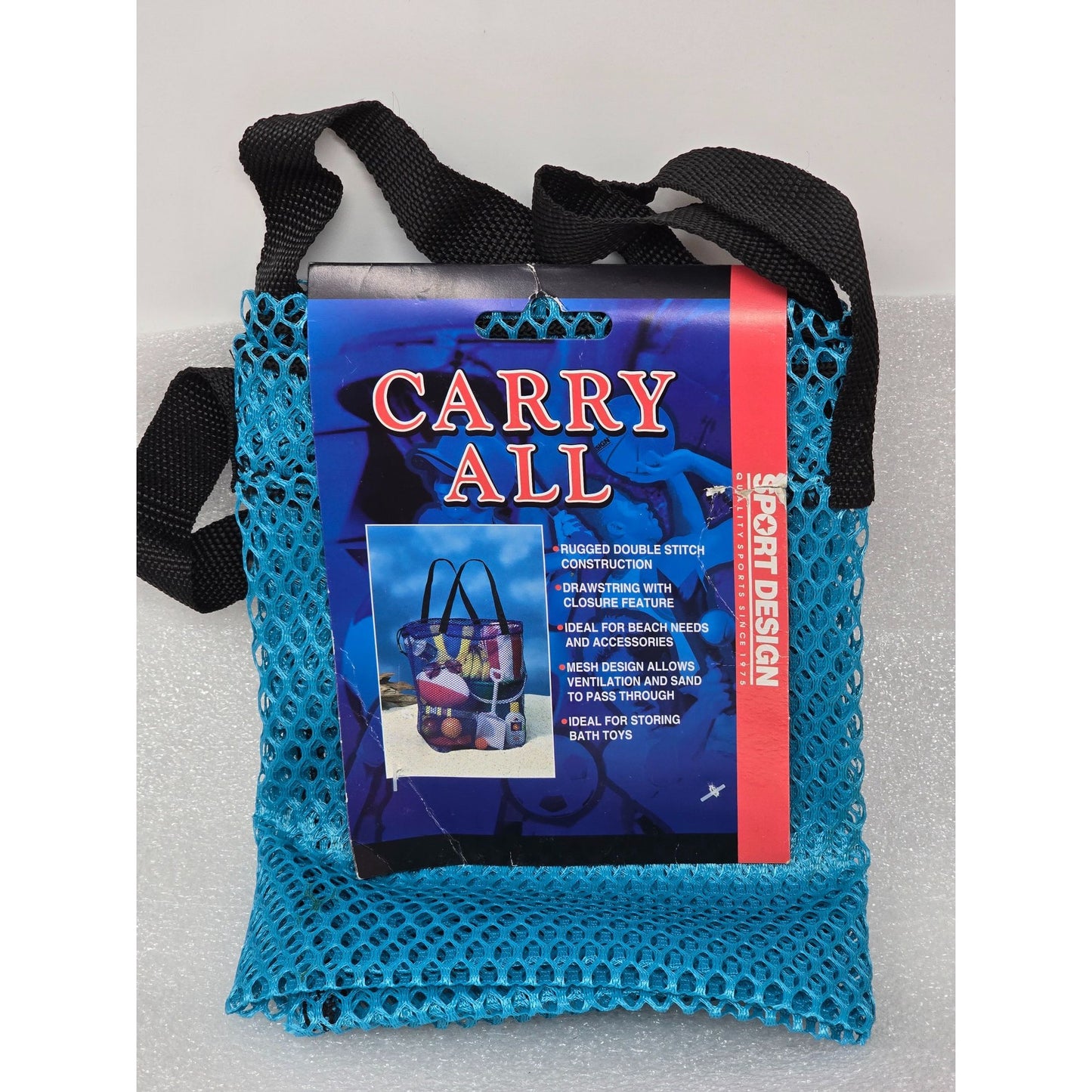 Carry All Mesh Tote Bag Drawstring & Double Stitch Construction Sport Design