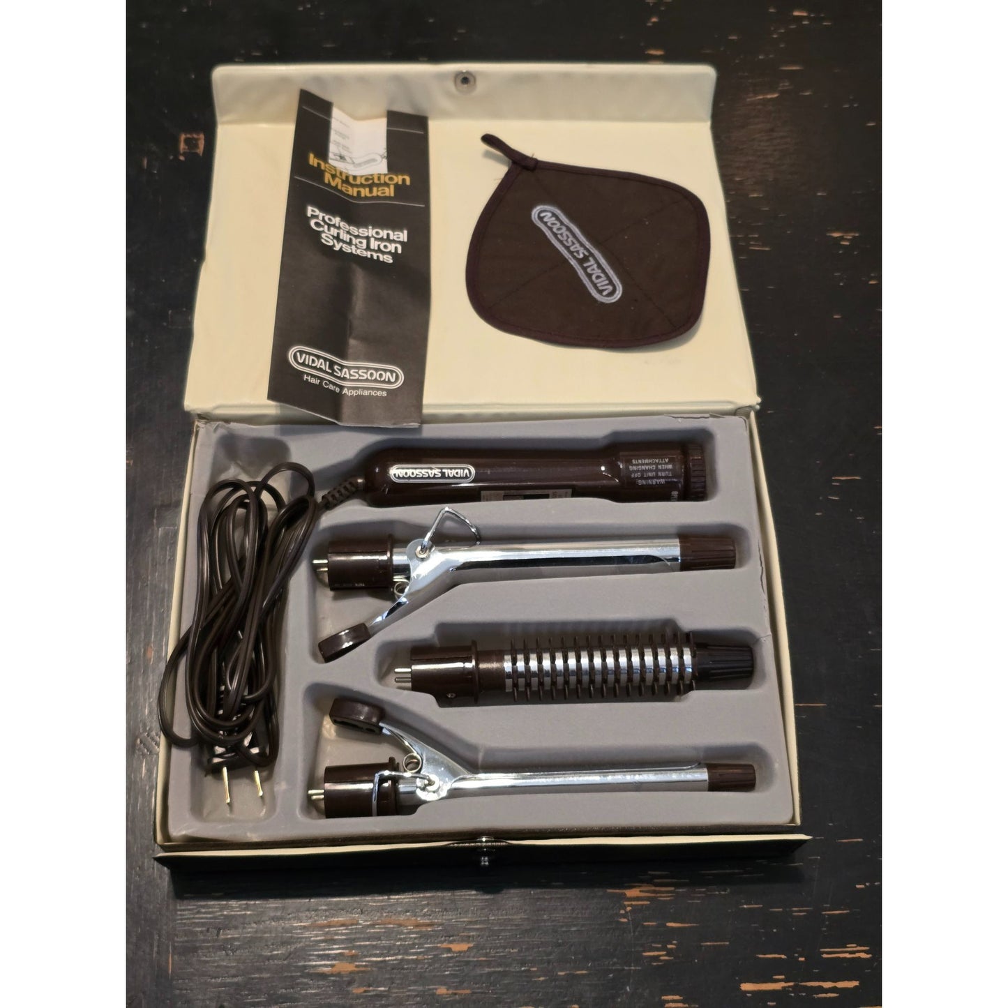 Vintage Vidal Sassoon Professional Curling Iron System Set w/ Case & Manual