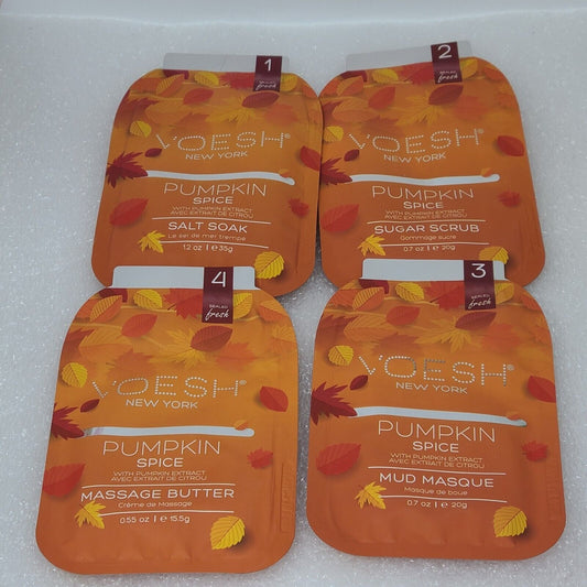 Voesh Pumpkin Spice Pedi In A Box Complete 4 Step Pedicure Kit Soak Scrub Butter