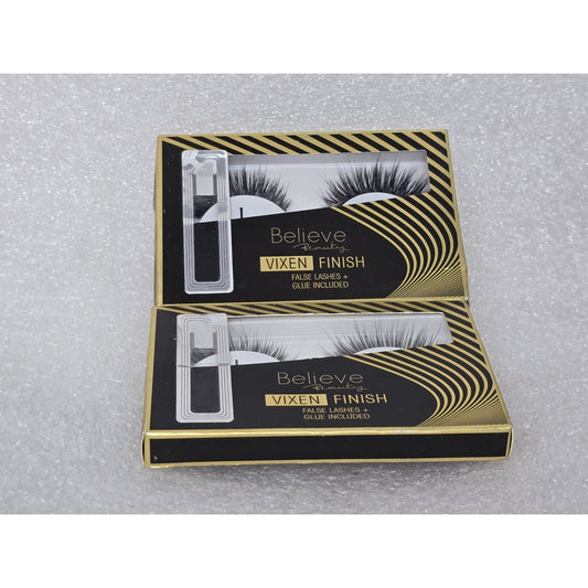 Believe Beauty Vixen Finish False Lashes With Glue Included - Set Of 2