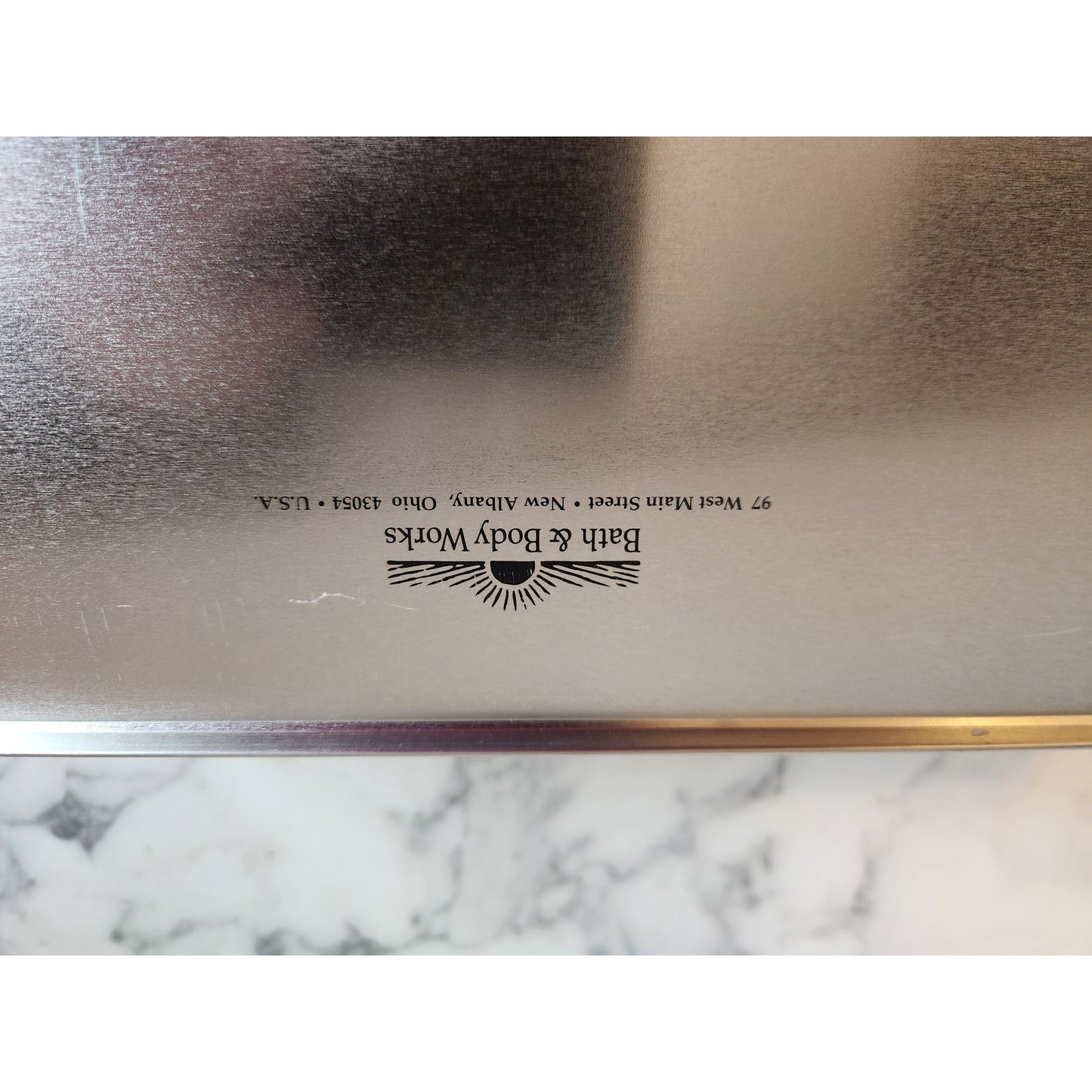 Bath & Body Works Floral Tin Box With Pink Gingham & Yellow Accents