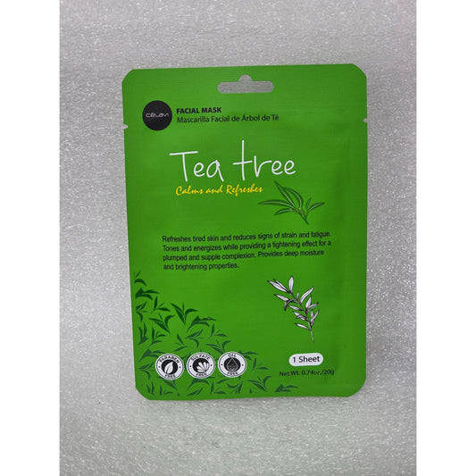 Celavi Tea Tree Facial Mask Calming Refreshing Paraben Sulfate Oil-Free 1 Sheet