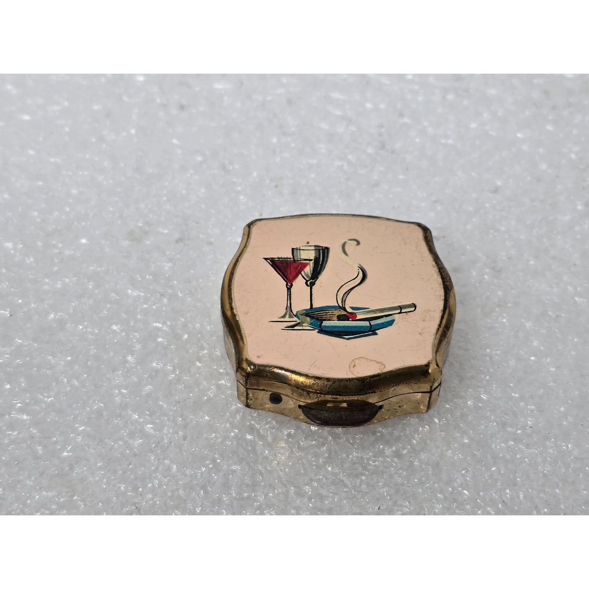 Vintage Stratton Pocket Ashtray Gold Tone Cigarette Cocktail Made In England