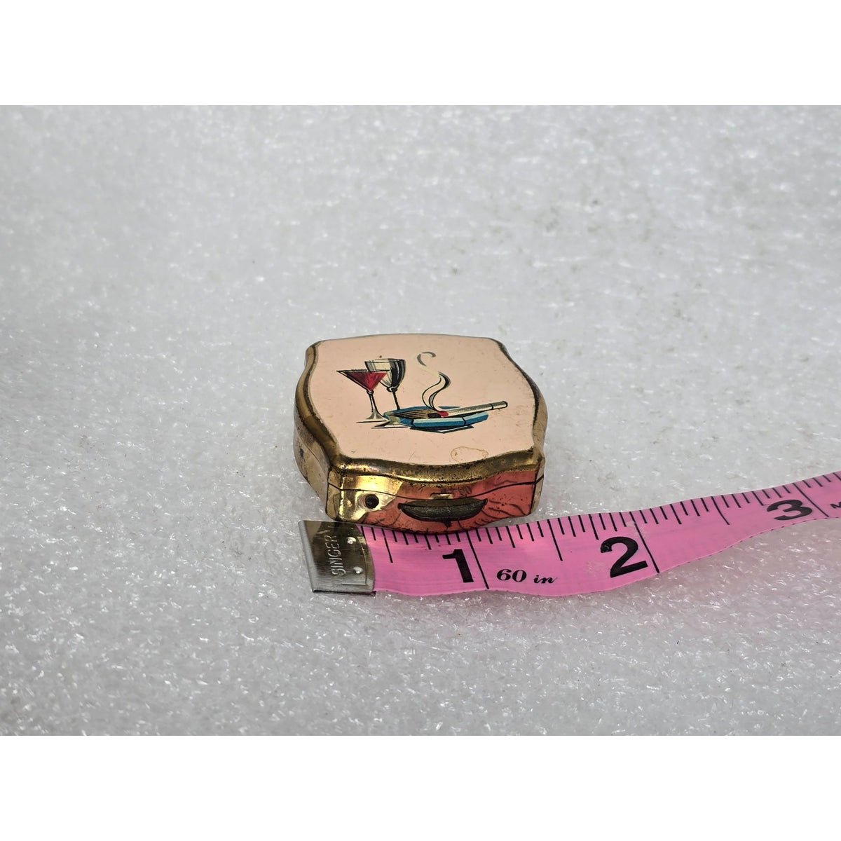 Vintage Stratton Pocket Ashtray Gold Tone Cigarette Cocktail Made In England