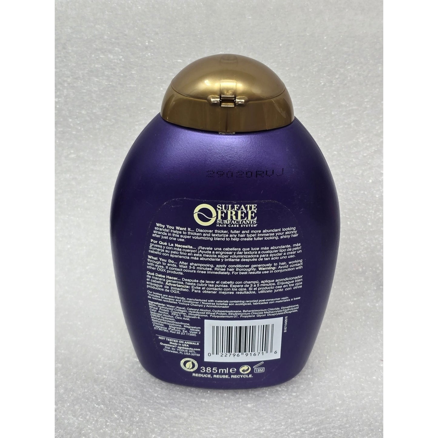 OGX Biotin & Collagen Thickening Conditioner 13 Fl Oz Sulfate-Free Formula