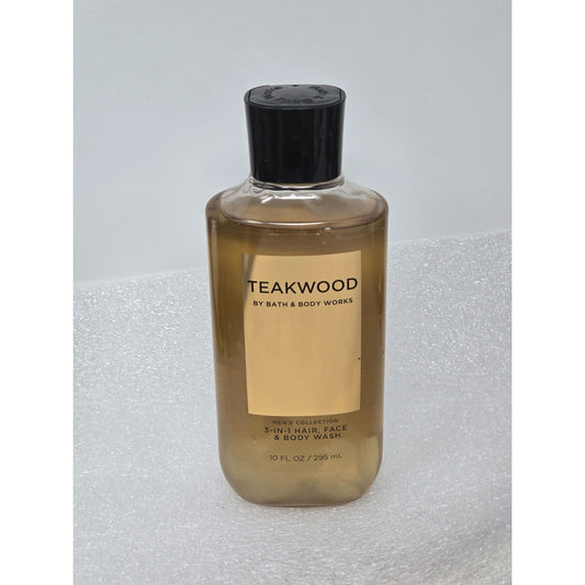 Bath & Body Works Teakwood 3-In-1 Hair Face & Body Wash For Men 10 Fl Oz