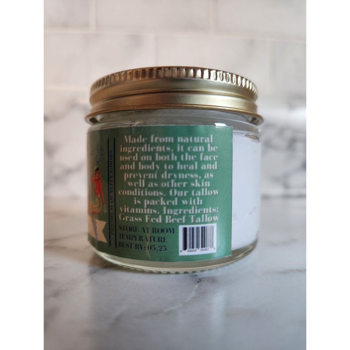 Lady May Tallow Whipped Unscented Natural Moisturizer 2 Fl Oz