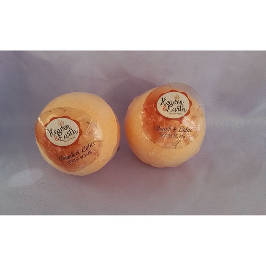 Heaven & Earth Peach & Lotus Bath Bombs Set of 2