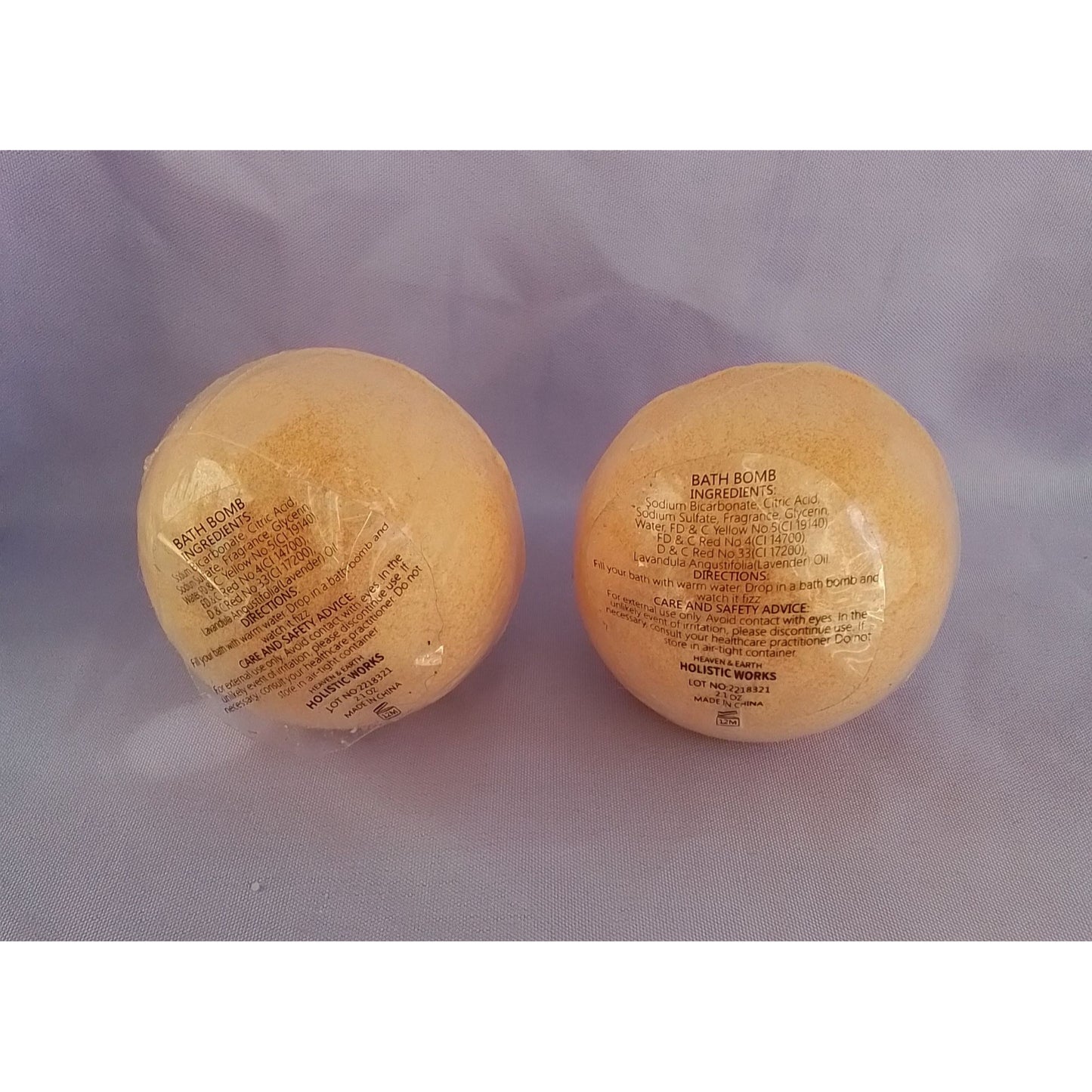 Heaven & Earth Peach & Lotus Bath Bombs Set of 2