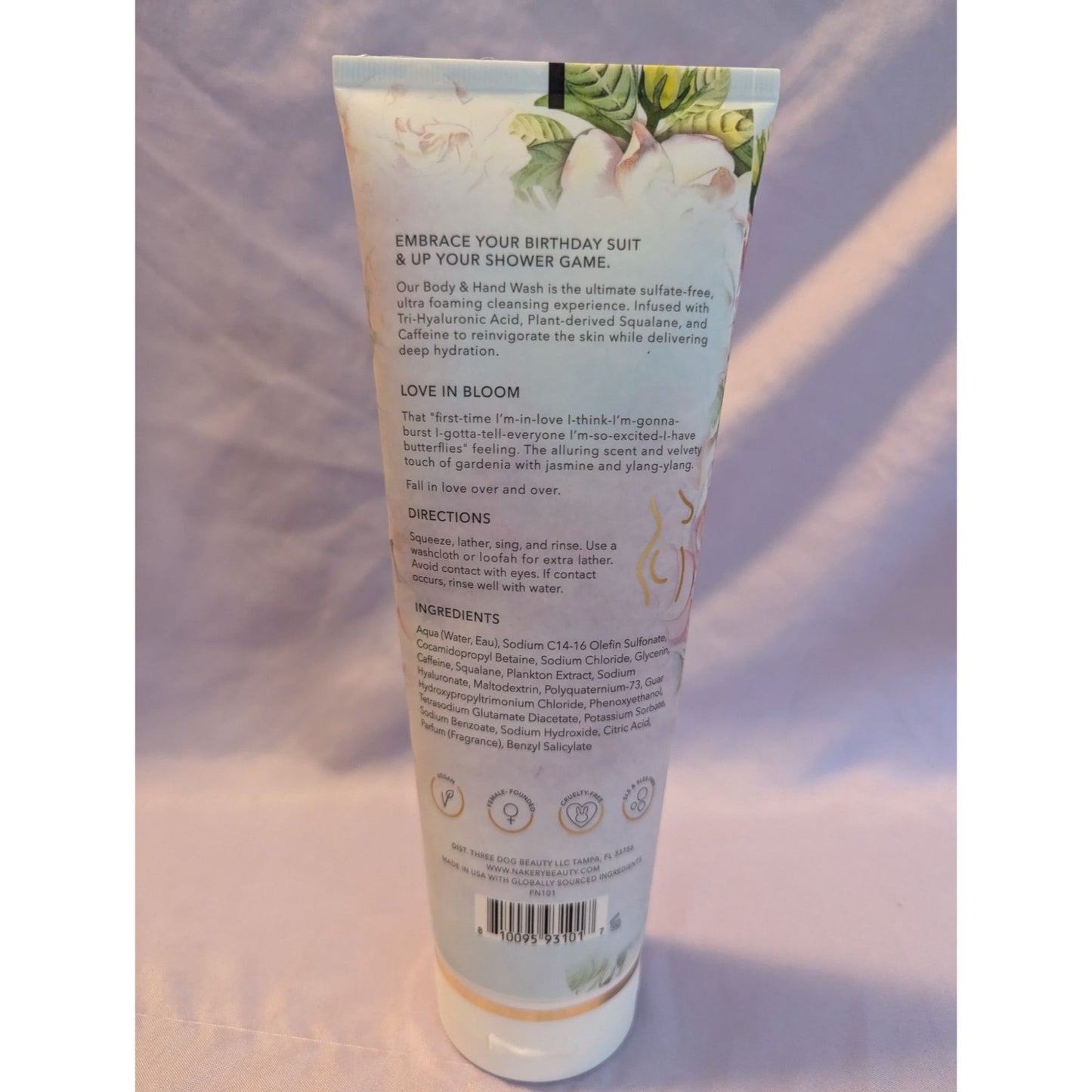 Nakery Beauty SkinRestore Body & Hand Wash Love In Bloom 9.8Oz Cleanse & Hydrate