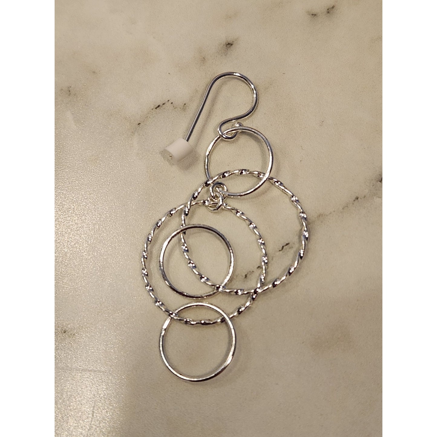 Giani Bernini Sterling Silver Twisted Triple Hoop Drop Earrings