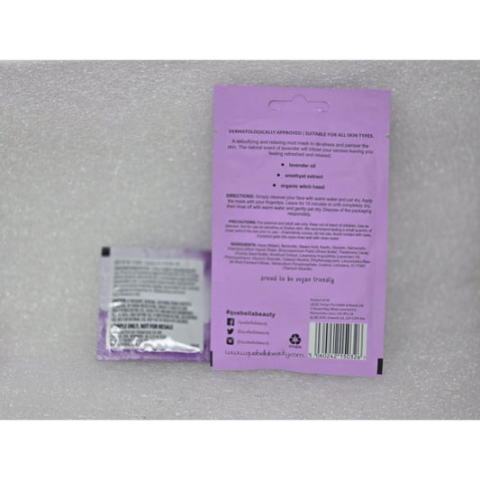 Que Bella Relaxing Lavender Mud Mask + Aura Cacia Lavender Body Oil Sample Vegan