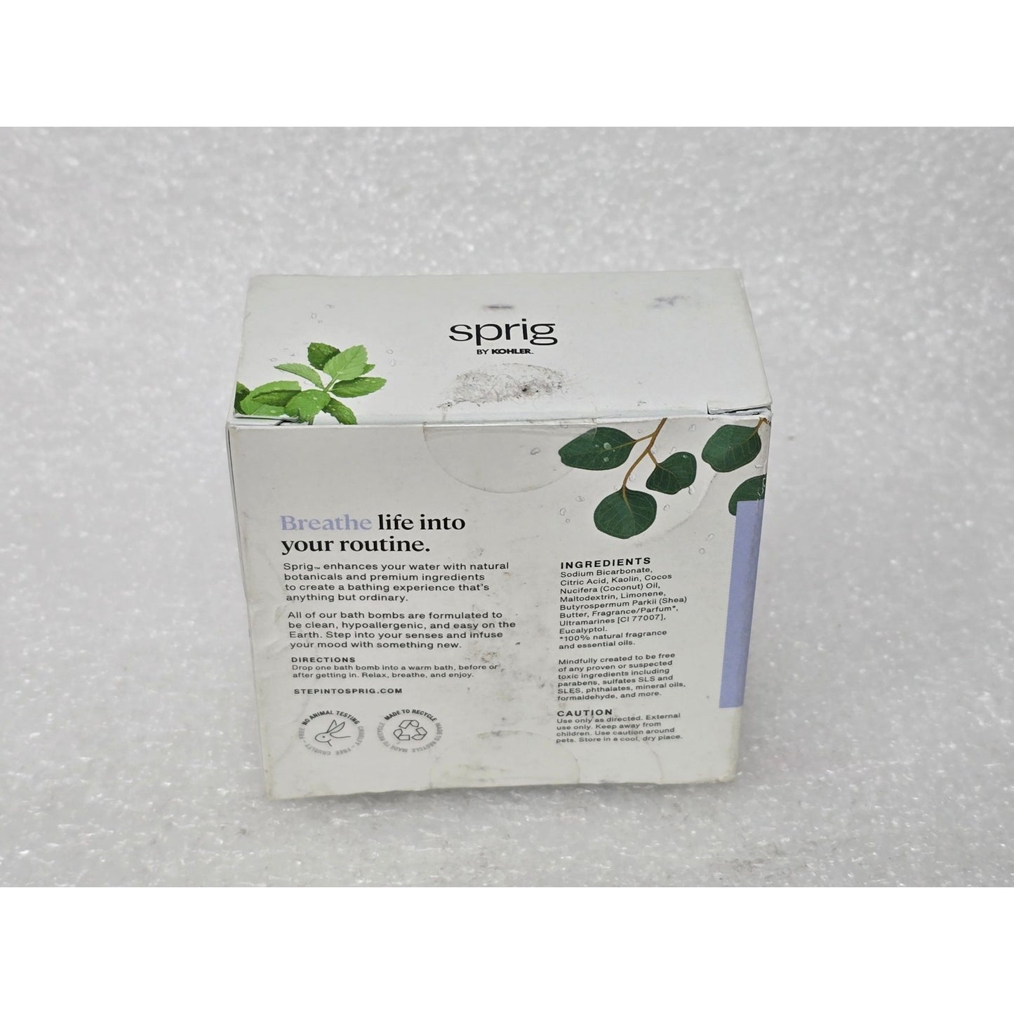 Sprig By Kohler Bath Bomb Breathe Eucalyptus & Mint Cooling & Refreshing 5 Oz