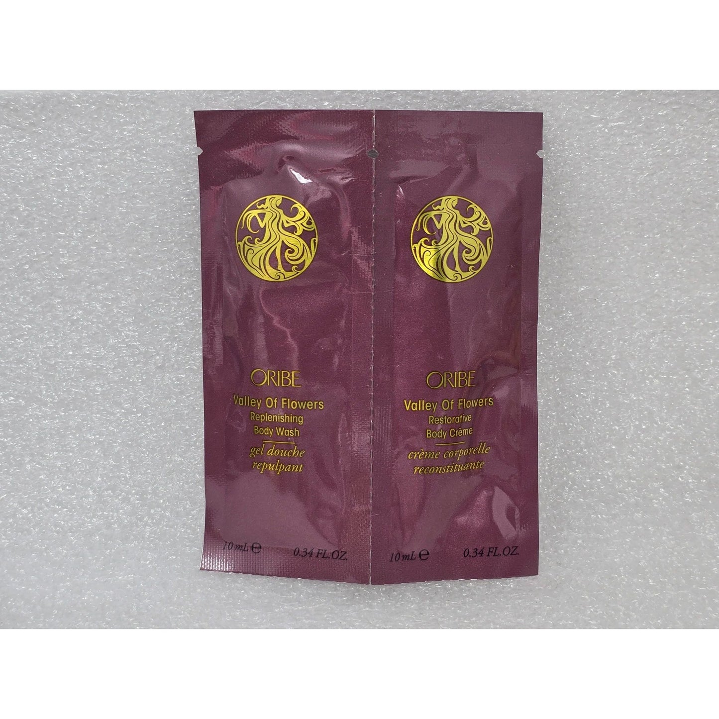 Oribe Valley Of Flowers Replenishing Body Wash & Body Creme Sample Set .34 oz ea