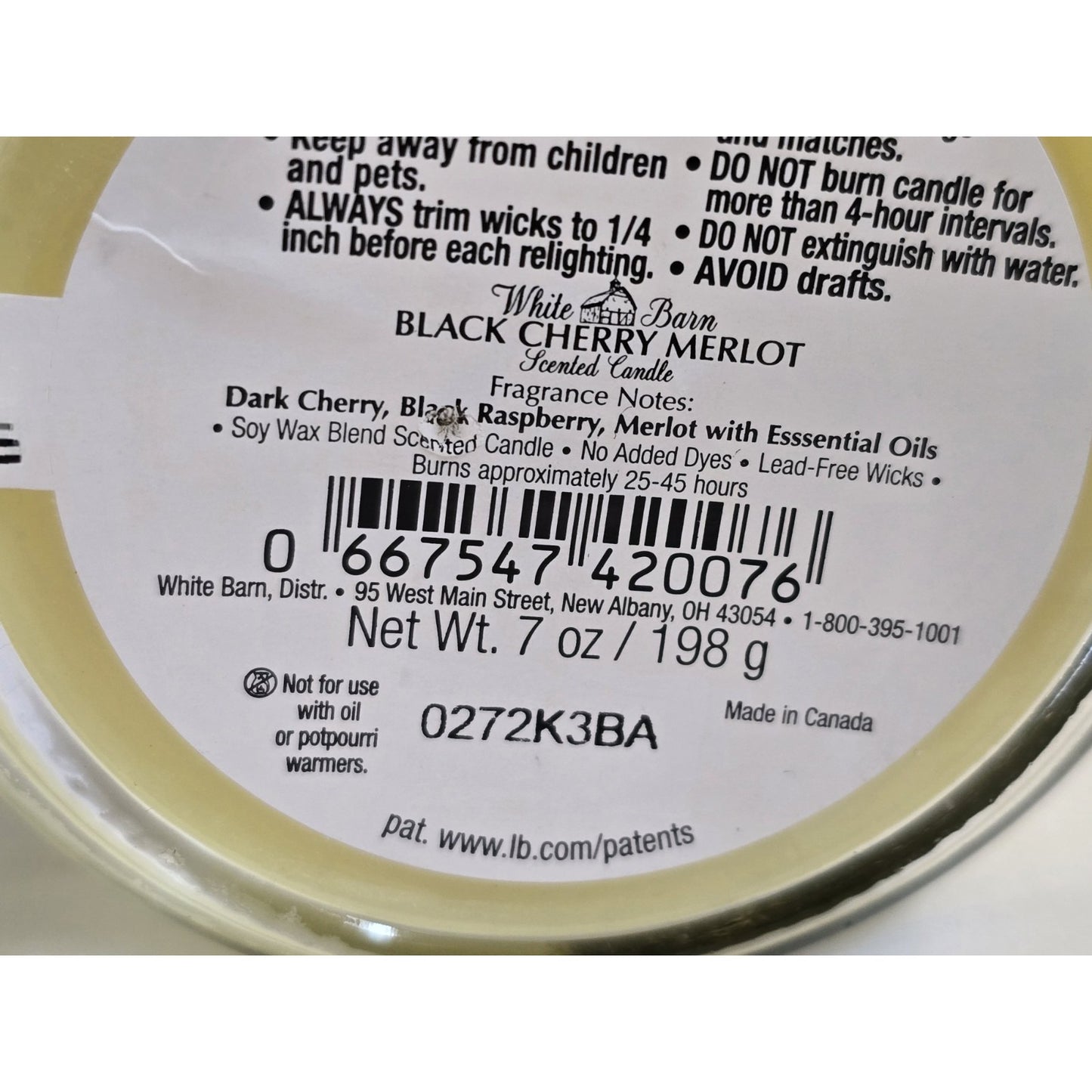 Bath & Body Works Single Wick Black Cherry Merlot Candle 7 oz