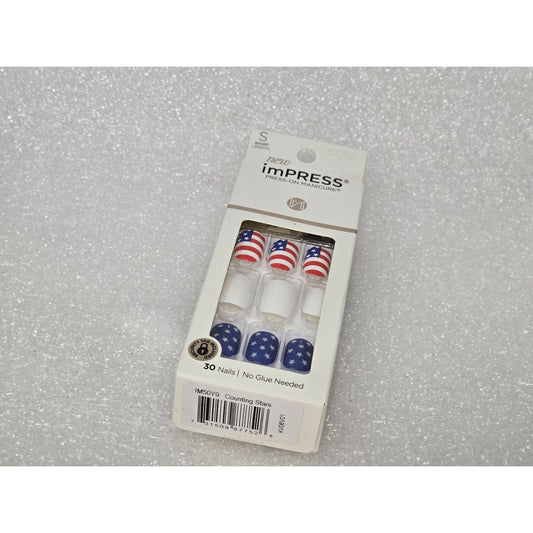 imPRESS Press-On Manicure Set Counting Stars Design 30 Nails  No Glue Needed