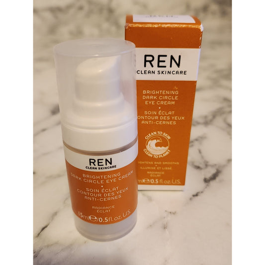 REN Brightening Dark Circle Eye Cream 15ml .5 oz Vegan Clean Skincare