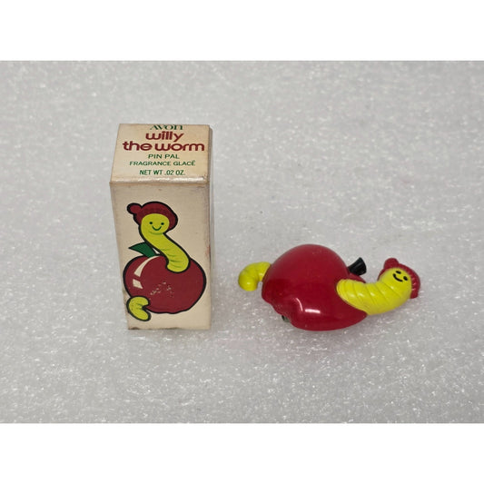 Vintage Avon Willy The Worm Pin Pal Fragrance Glace .02 Oz Collectible With Box