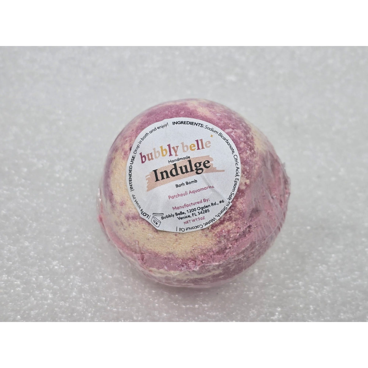 Bubbly Belle Handmade Indulge Bath Bomb Patchouli Aquamarine 5 oz Moisturizing