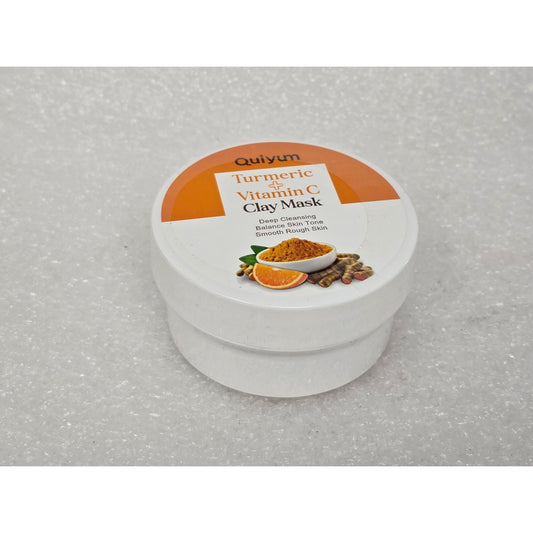 Quiyum Turmeric & Vitamin C Clay Mask Deep Cleansing Balances Skin Tone 3.17 oz