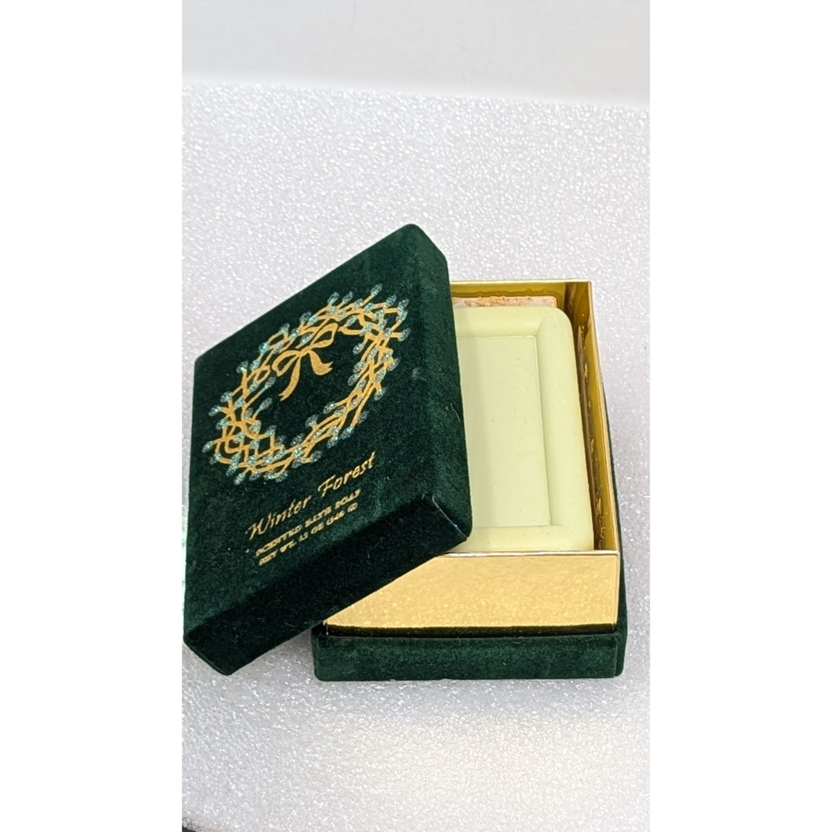 Winter Forest Scented Slate Soap Gift Box 12 Oz by CST Green & Gold Felt Box