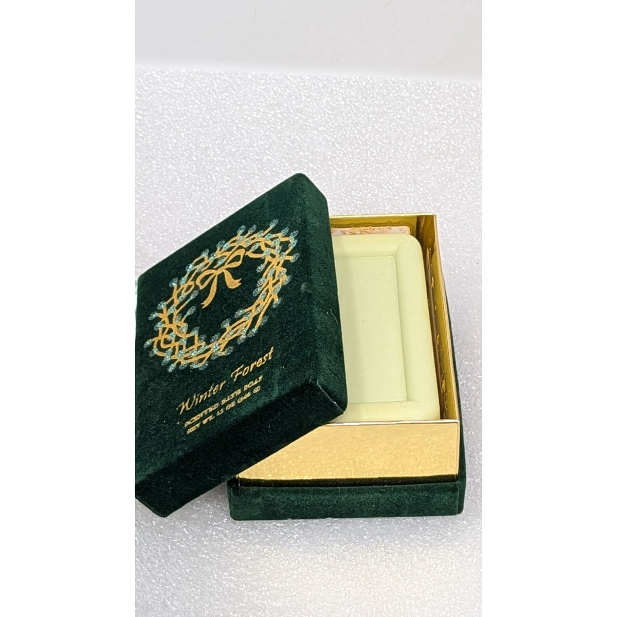 Winter Forest Scented Slate Soap Gift Box 12 Oz by CST Green & Gold Felt Box