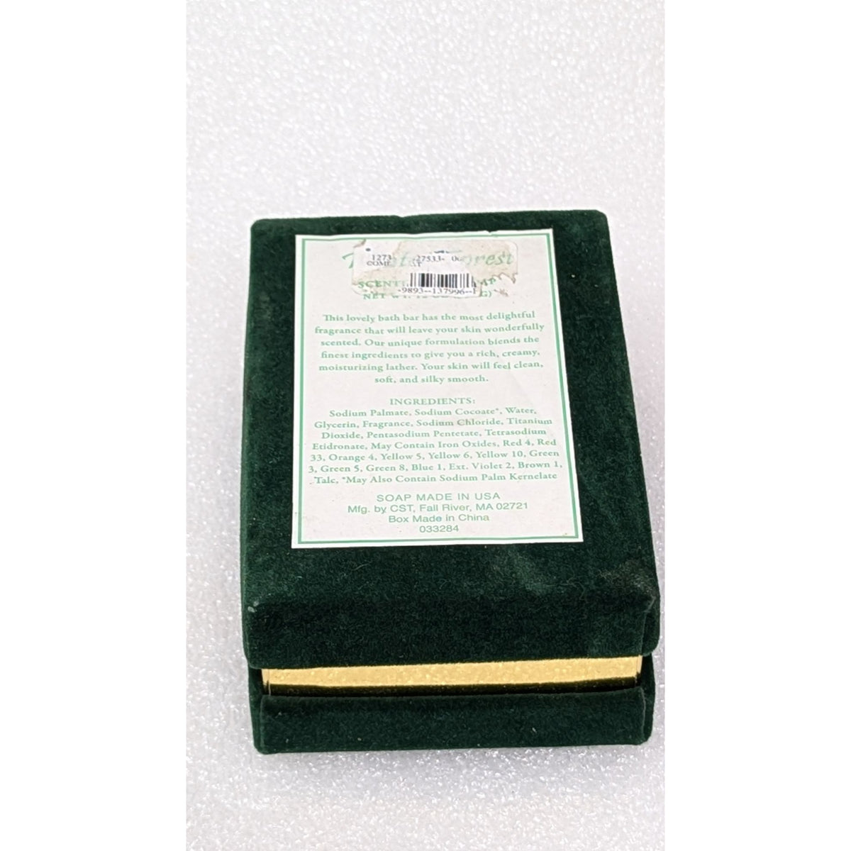 Winter Forest Scented Slate Soap Gift Box 12 Oz by CST Green & Gold Felt Box