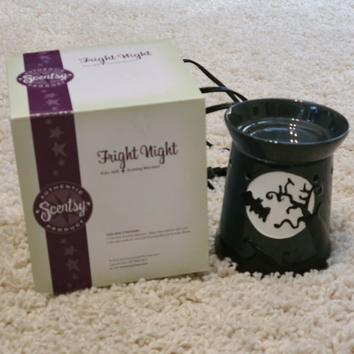 Scentsy Full Size Wax Warmer Fright Night Halloween Bat Retired Spooky