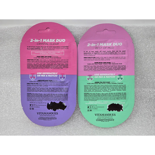 Vitamasques 2-In-1 Mask Duo Crystal Clear & Best Of Mud Skincare Set