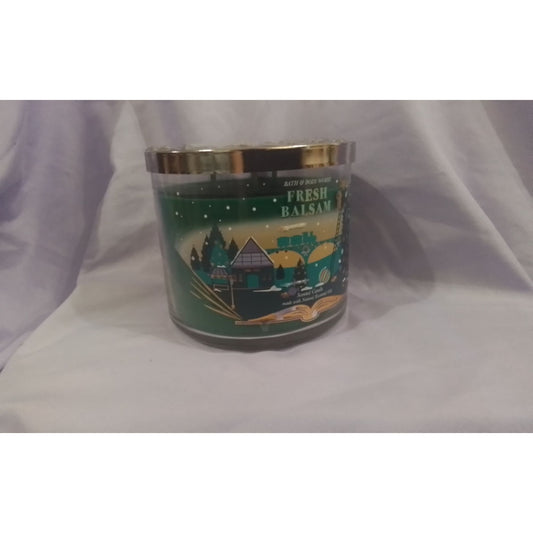 Bath & Body Works Fresh Balsam 3-Wick Scented Candle 14.5 Oz with Essential Oils