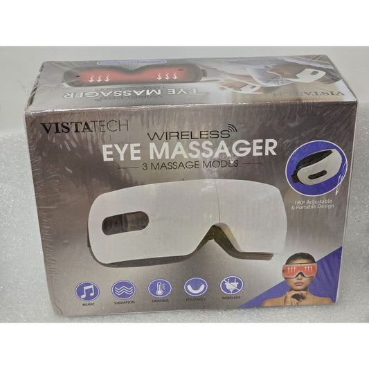 VistaTech Wireless Eye Massager 3 Modes Heating Vibration Music 180° Adjustable