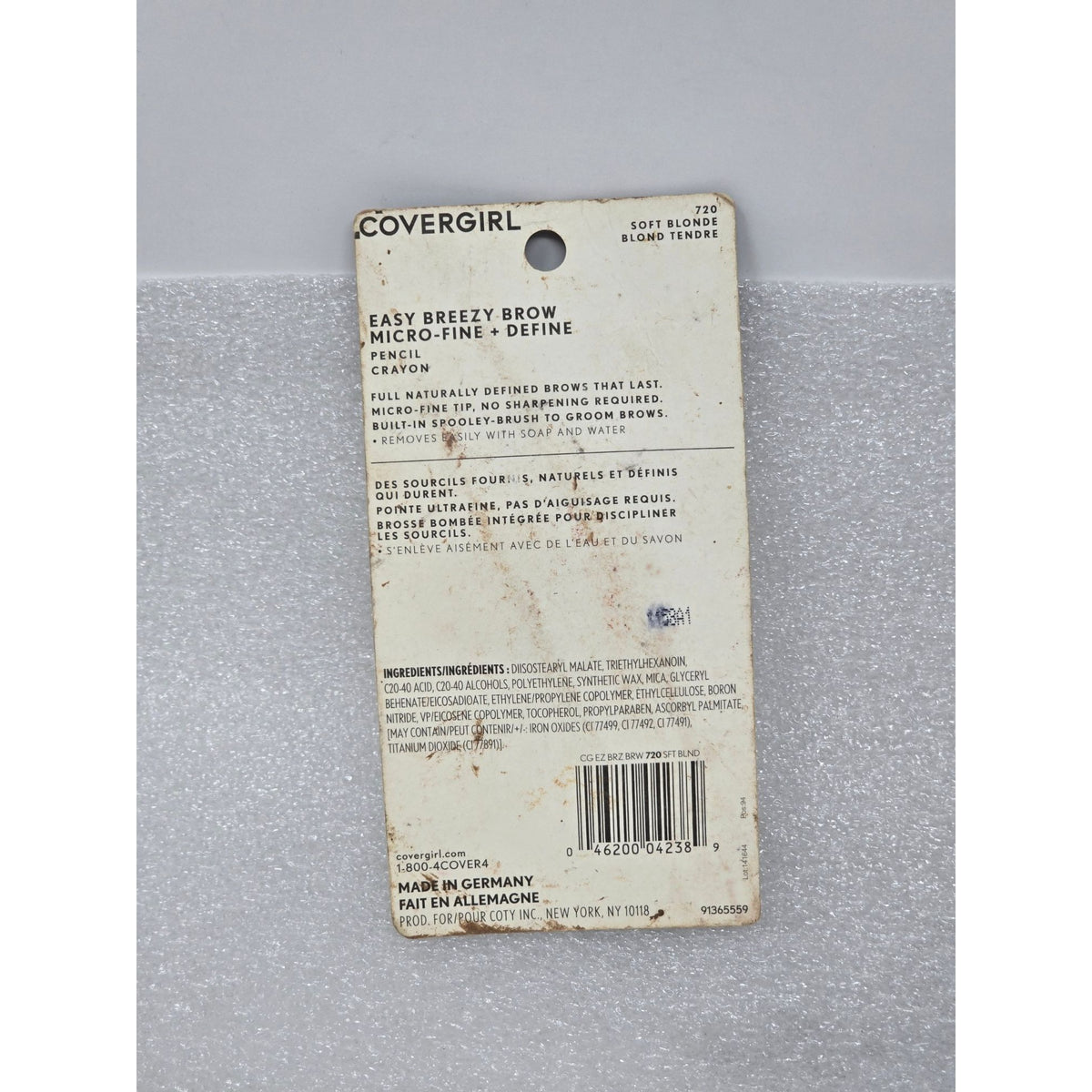Covergirl Easy Breezy Brow Micro-Fine Define Pencil 720 Soft Blonde Eyebrow