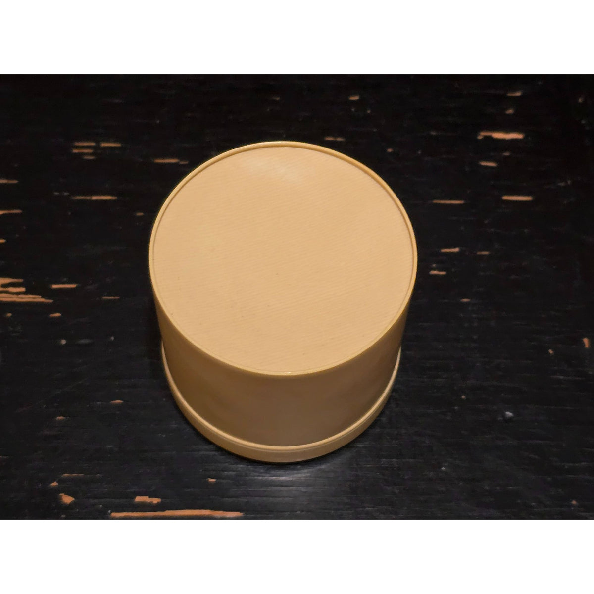 Vintage Round Floral Trinket Box Ivory Roses Vanity Powder Keepsake Container