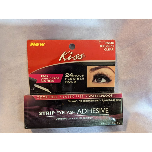 Kiss Strip Eyelash Adhesive Clear 24-Hour Flexible Hold Latex-Free Waterproof 6g