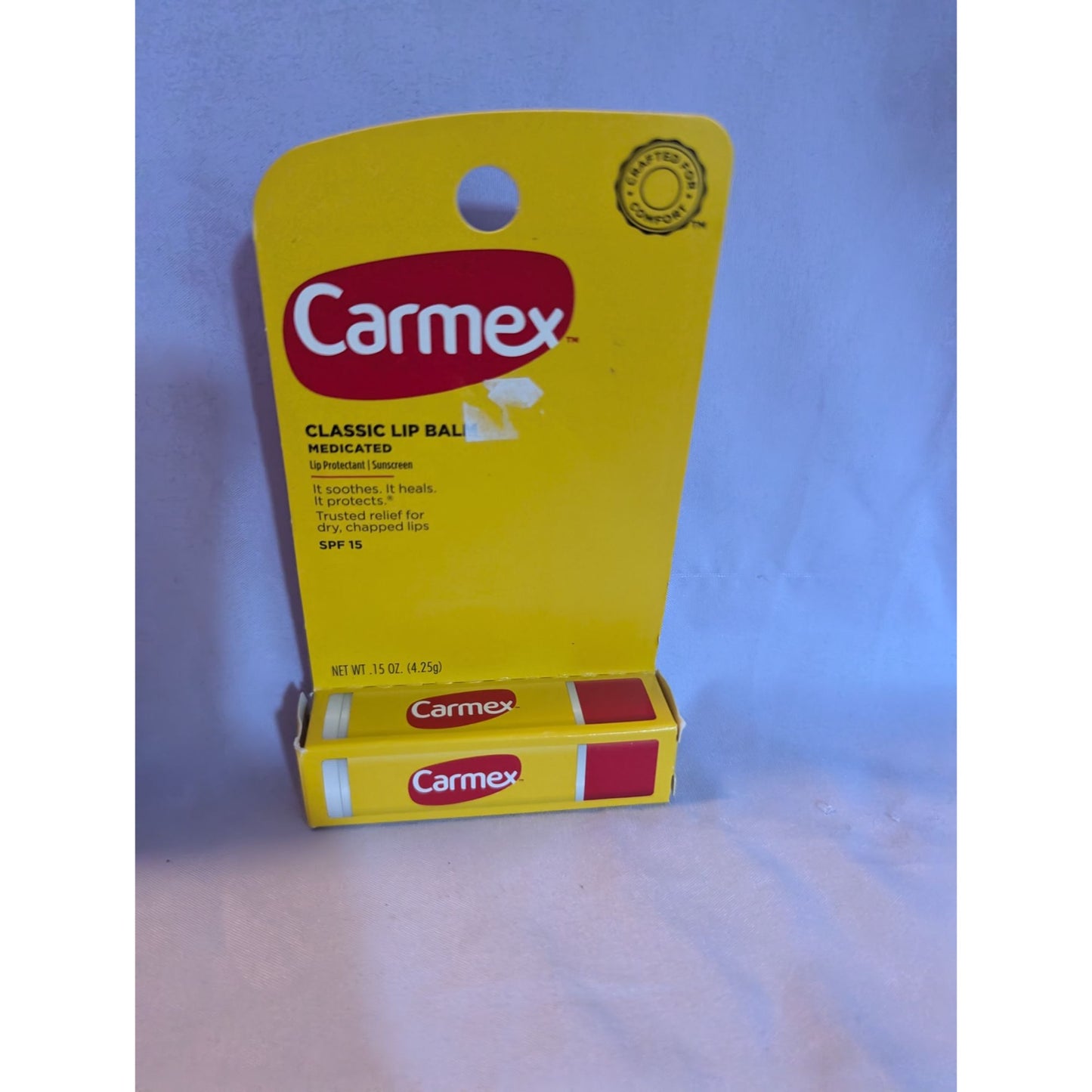 Carmex Classic Lip Balm Medicated Tube SPF 15 0.15 Oz For Dry Chapped Lips