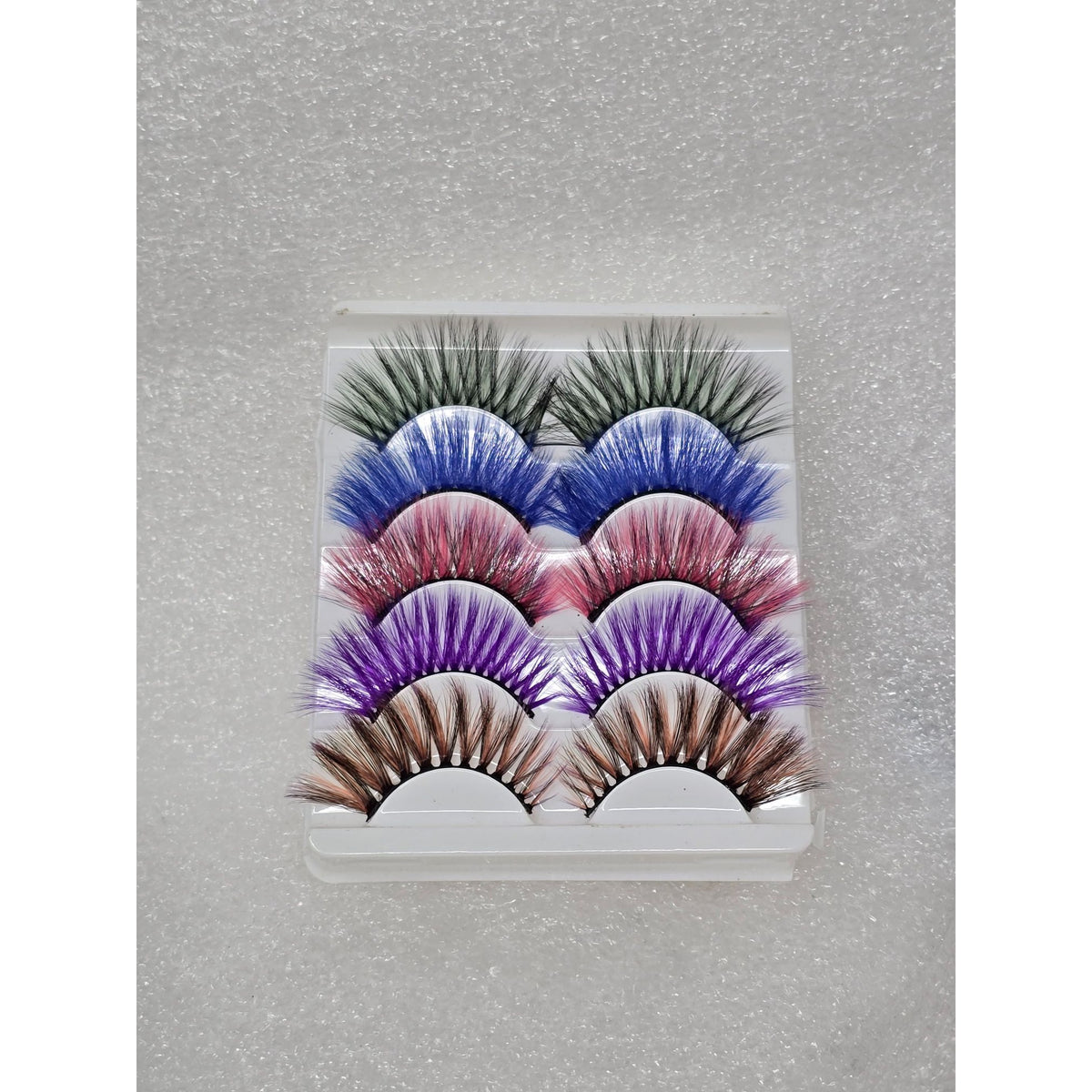 Colorful Faux Mink Eyelash Set 5 Pairs Dramatic Vibrant Styles For Makeup Looks