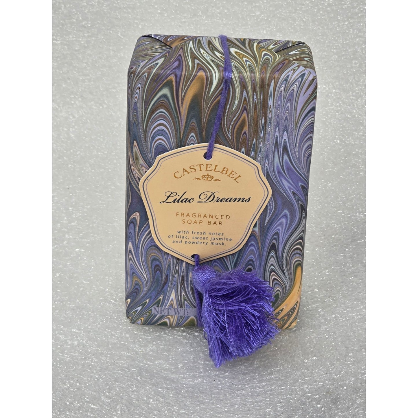Castelbel Lilac Dreams Fragranced Soap Bar 6.8 Oz With Gift Wrap Tassel