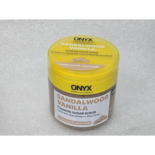 Onyx Professional Sandalwood Vanilla Foaming Sugar Scrub With Shea Butter 16 Oz