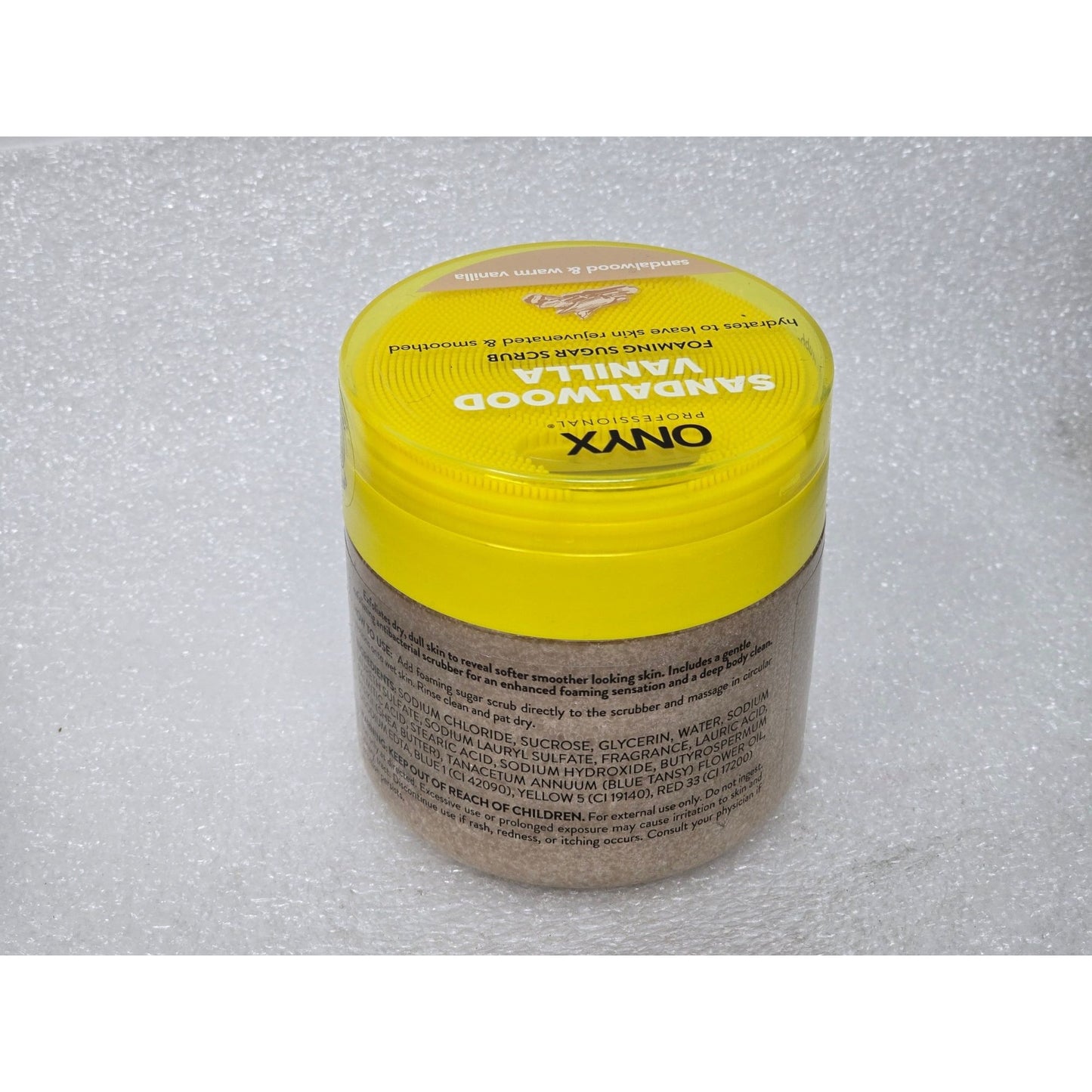 Onyx Professional Sandalwood Vanilla Foaming Sugar Scrub With Shea Butter 16 Oz