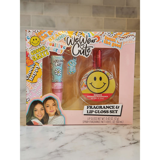 We Wear Cute Fragrance & Cherry Lip Gloss Set Mango Scented Perfume Spray