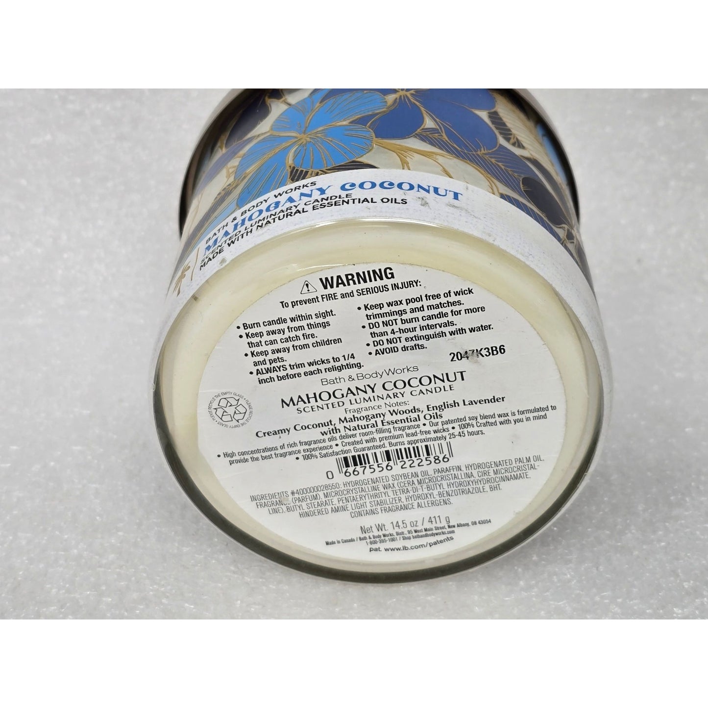 Bath & Body Works Mahogany Coconut 3-Wick Scented Candle 14.5 Oz Essential Oils