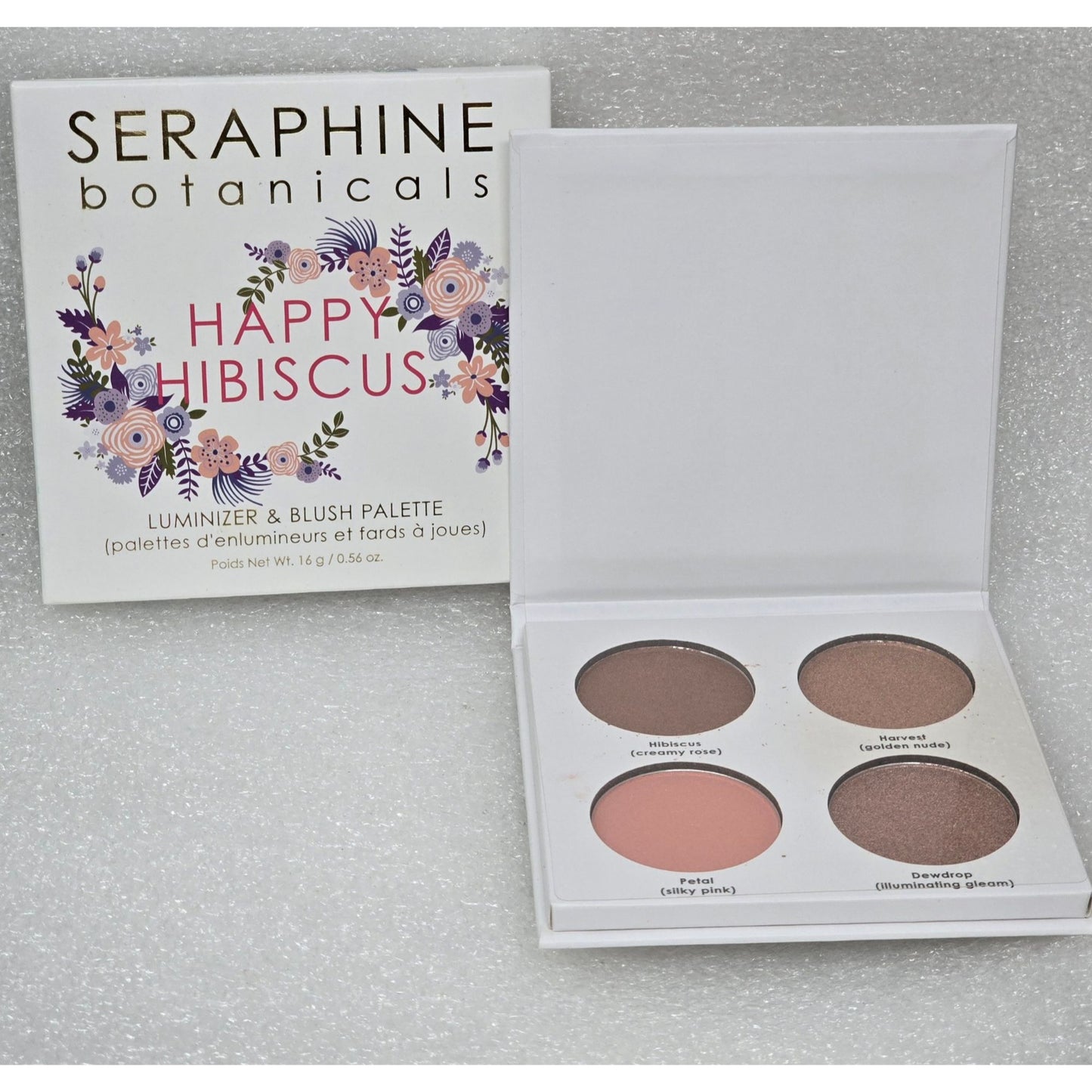 Seraphine Botanicals Happy Hibiscus Luminizer & Blush Palette Vegan Cruelty-Free