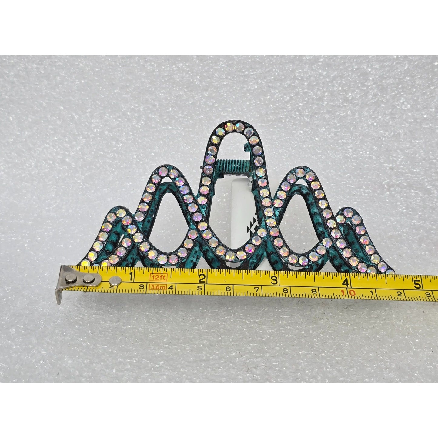 Rhinestone Wave Design Hair Claw Clip