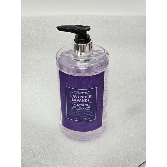 Pure Passion Lavender Shower Gel 17.2 oz With Pump Luxurious Hydrating Body Wash
