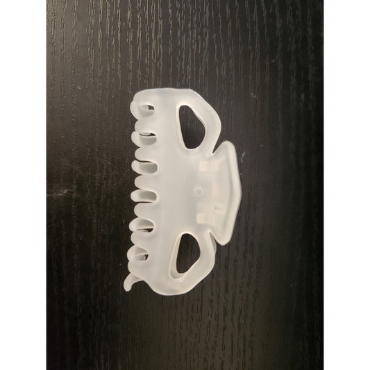 Translucent White Plastic Hair Claw Clip With Spring Closure