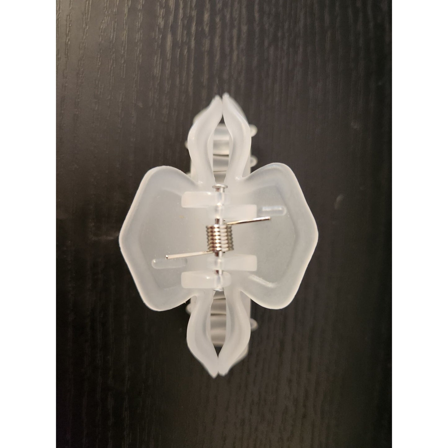 Translucent White Plastic Hair Claw Clip With Spring Closure