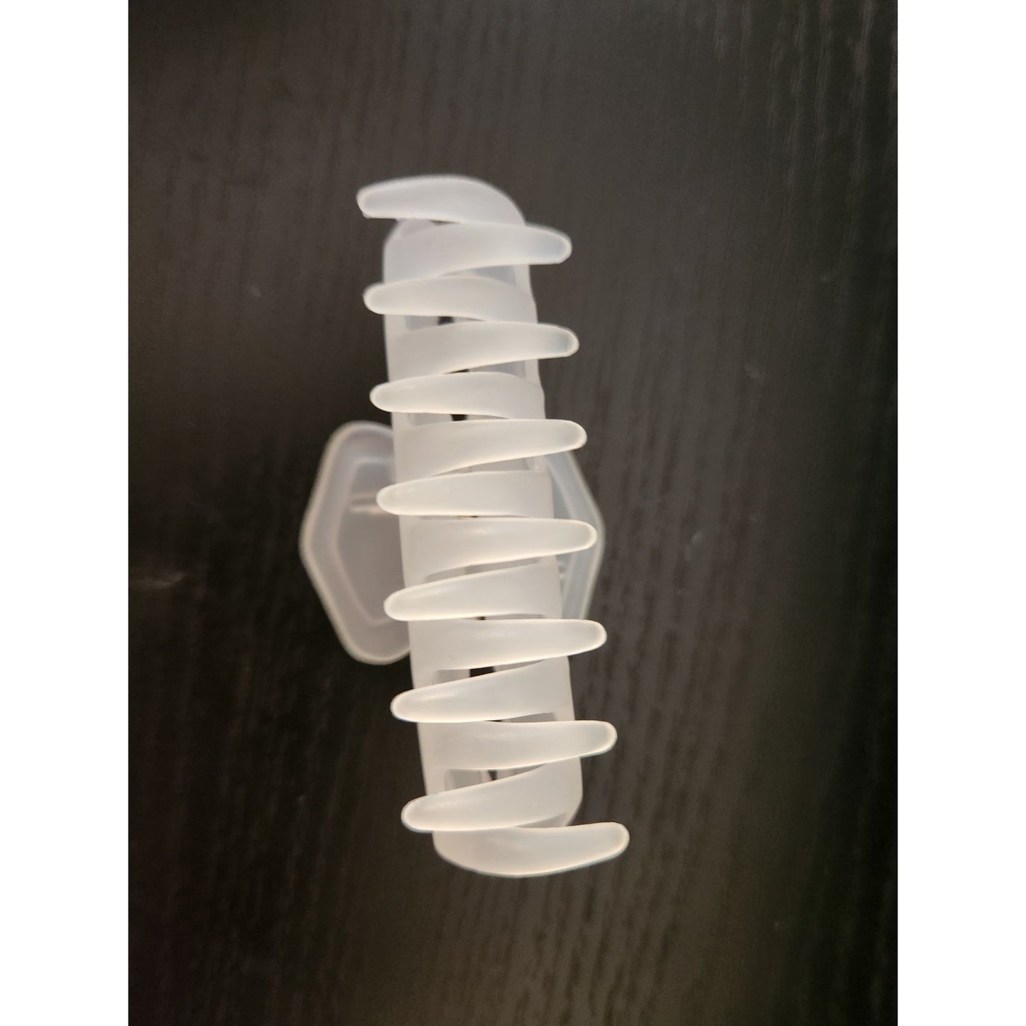 Translucent White Plastic Hair Claw Clip With Spring Closure