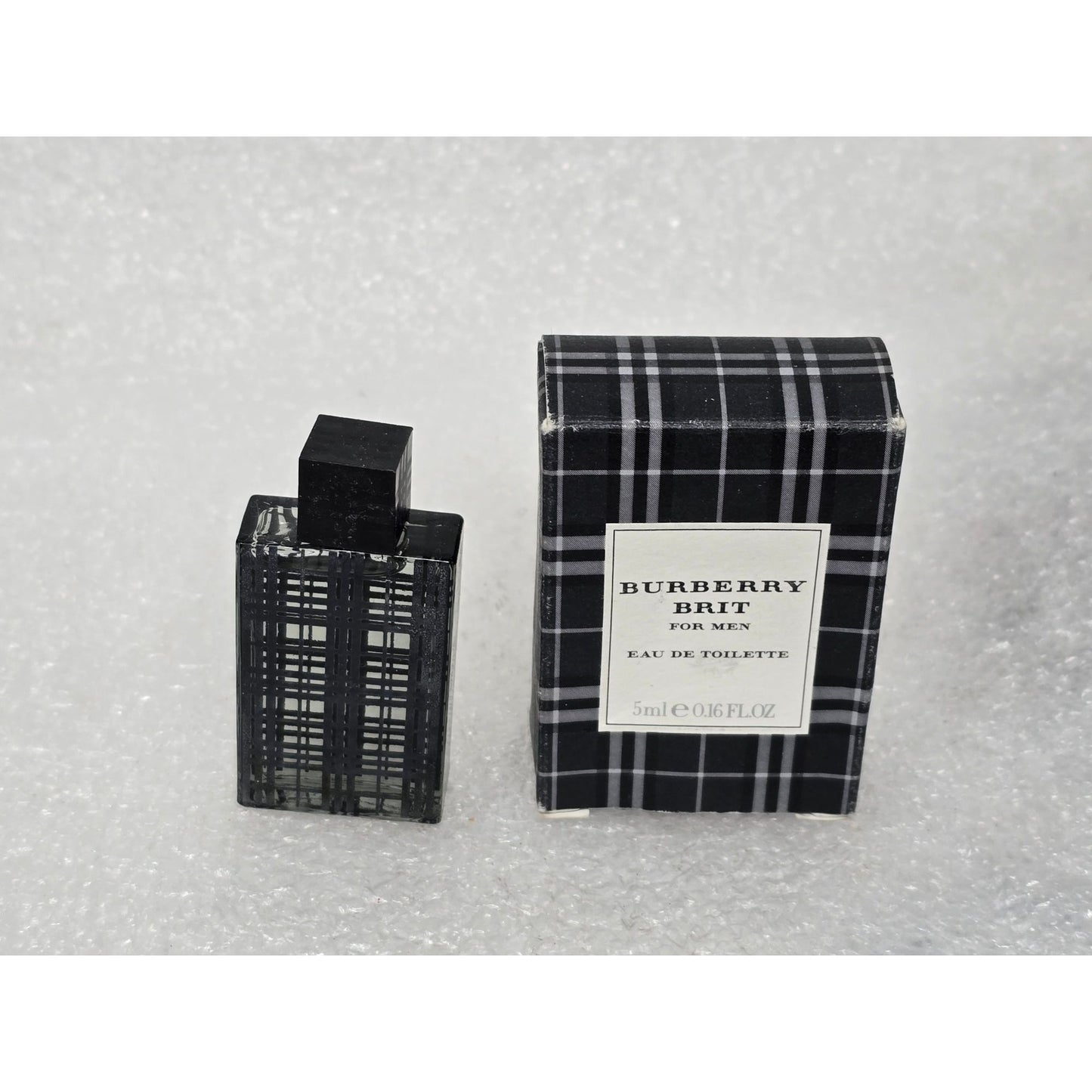 Burberry Brit For Men Eau De Toilette Mini Cologne Black Plaid Design .16 oz