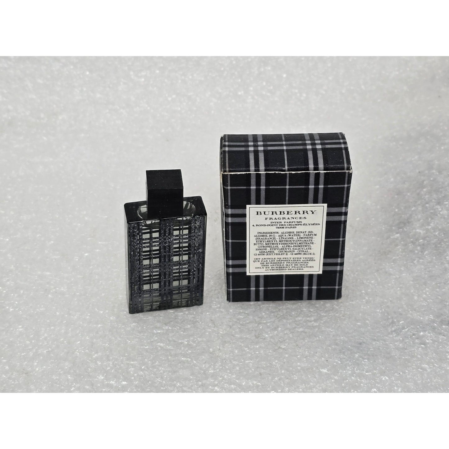Burberry Brit For Men Eau De Toilette Mini Cologne Black Plaid Design .16 oz