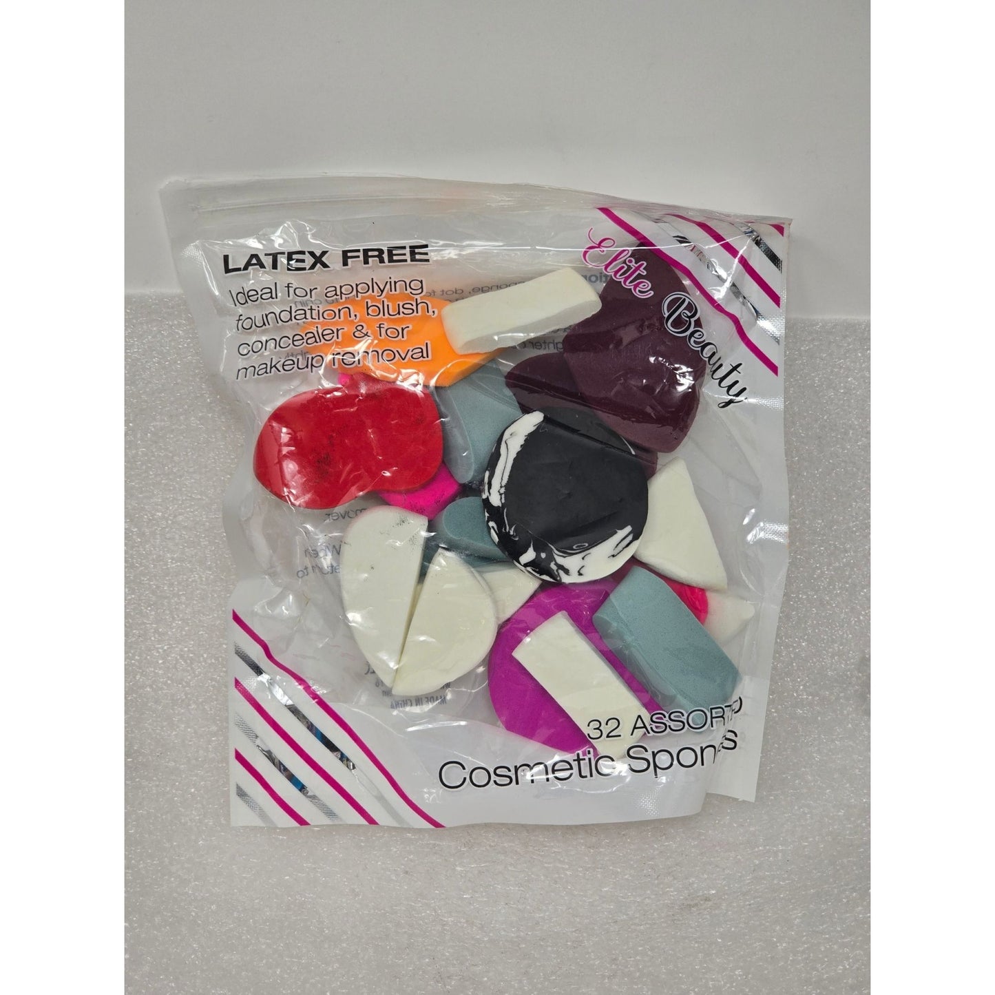 Swissco Elite Beauty Latex-Free Cosmetic Sponge Set 32 Assorted Shapes